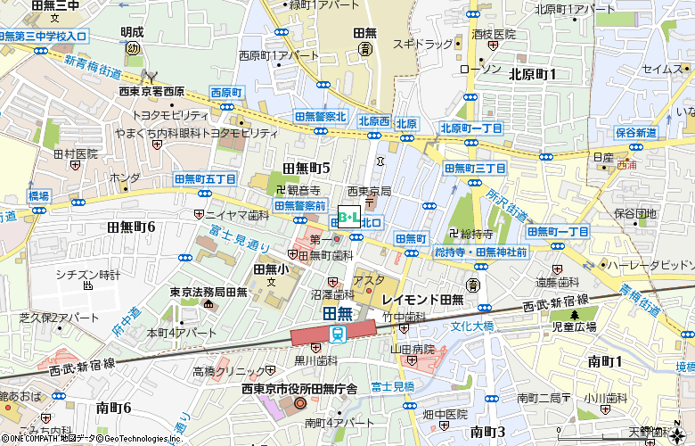 メガネのアド・アドコンタクト田無店付近の地図